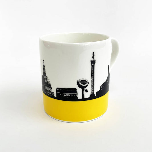 The Art Rooms Bone China Mug Skyline Yellow