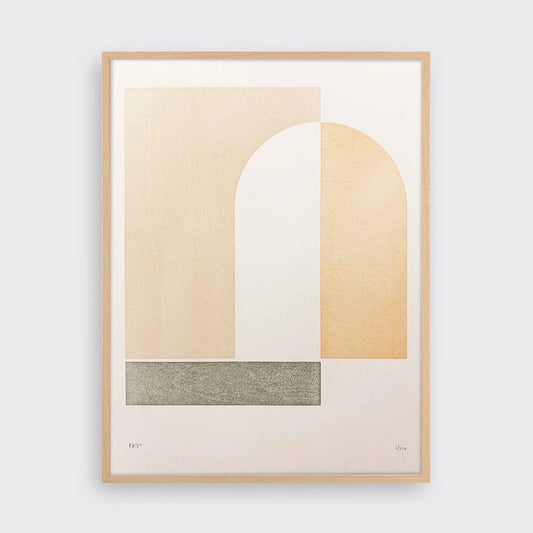 Tom Pigeon Limited Edition Geometric Letter Press Art Print Hatch 1 30x40cm