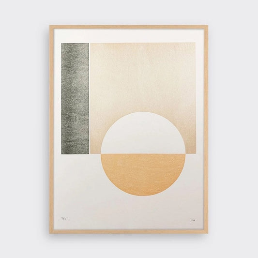 Tom Pigeon Limited Edition Geometric Letter Press Art Print / Hatch 3 - 30x40cm