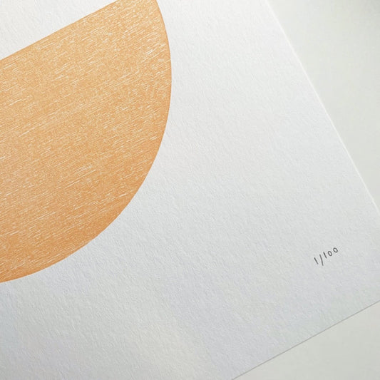 Tom Pigeon Limited Edition Geometric Letter Press Art Print Hatch 3 30x40cm