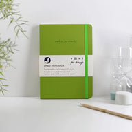 Vent for Change A5 Notebook Recycled Leather Lined Paper Green