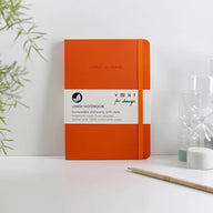Vent for Change A5 Notebook Recycled Leather Lined Paper Orange