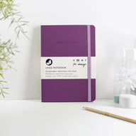 Vent for Change A5 Notebook Recycled Leather Lined Paper Purple
