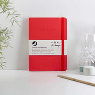 Vent for Change A5 Notebook Recycled Leather Lined Paper Red