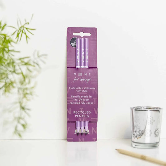 VENT for Change Make A Mark Recycled Pencils / Pack of 3 - Purple