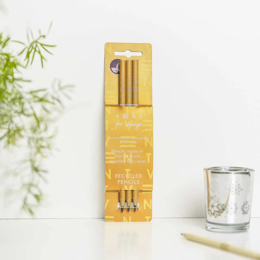 VENT for Change Make A Mark Recycled Pencils / Pack of 3 - Yellow