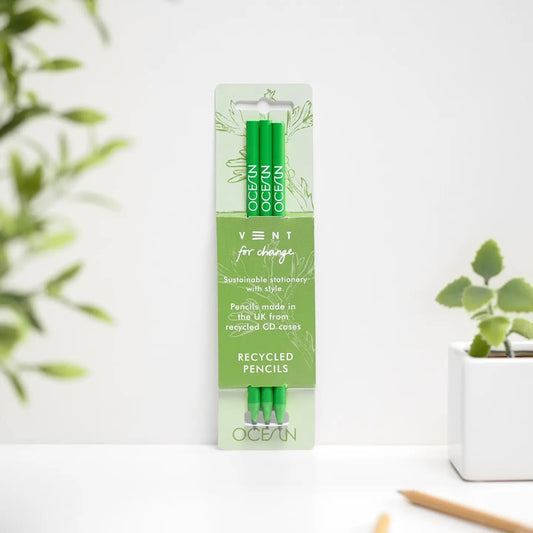 VENT for Change Ocean Recycled Pencils / Pack of 3 - Green Algae