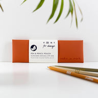Vent for Change Pen or Pencil Pouch Recycled Leather Orange