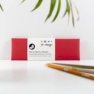 Vent for Change Pen or Pencil Pouch Recycled Leather Red
