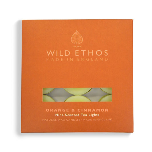 Wild Ethos Cinnamon & Orange Scented Tealights / Box of 9