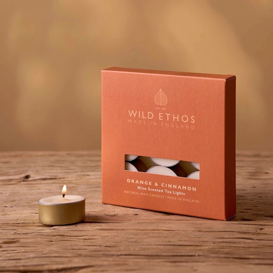 Wild Ethos Cinnamon & Orange Scented Tealights Box of 9