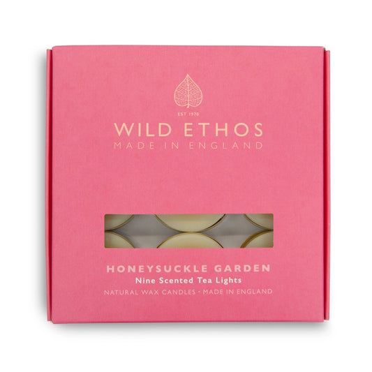 Wild Ethos Honeysuckle Garden Scented Tealights / Box of 9