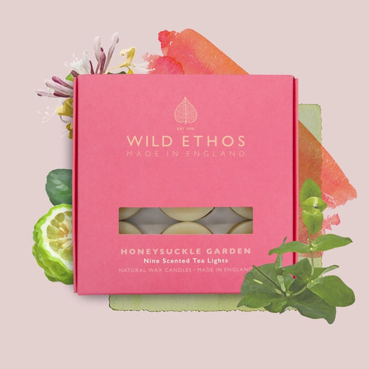 Wild Ethos Honeysuckle Garden Scented Tealights / Box of 9