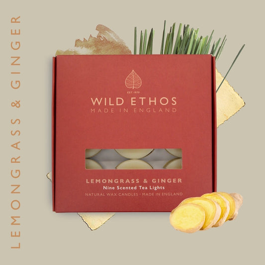 Wild Ethos Lemongrass & Ginger Scented Tealights / Box of 9