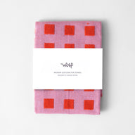 Wrap Tea Towel Squares in Lilac and Warm