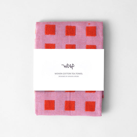 Wrap Tea Towel Squares in Lilac and Warm