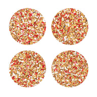Speckled Round Cork Coasters Set of 4 in Red 10x10cm by Yod&Co
