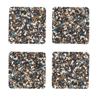 Speckled Square Cork Coasters Set of 4 in Blue 10x10cm by Yod&Co