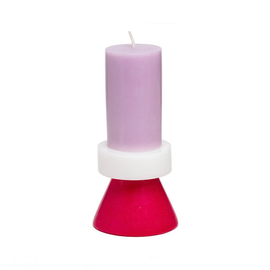Stack Candle Tall D - Violet / White / Geranium D6.5xH14cm by Yod&Co