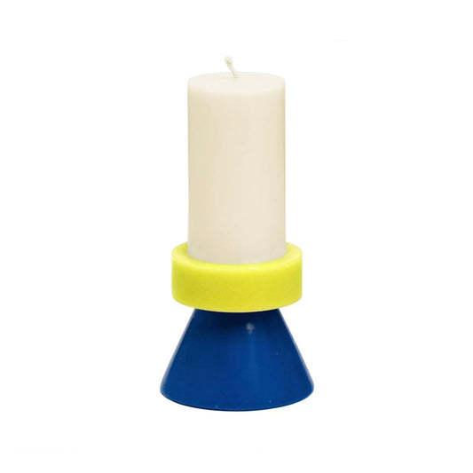 Stack Candle Tall G - White / Yellow / Blue D6.5xH14cm by Yod&Co