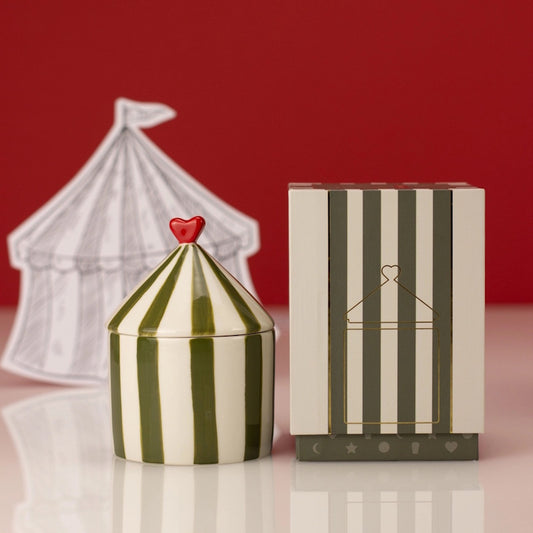 Zesty Lemons Carnival Firebreather Olive Scented Candle - Tomato Leaf