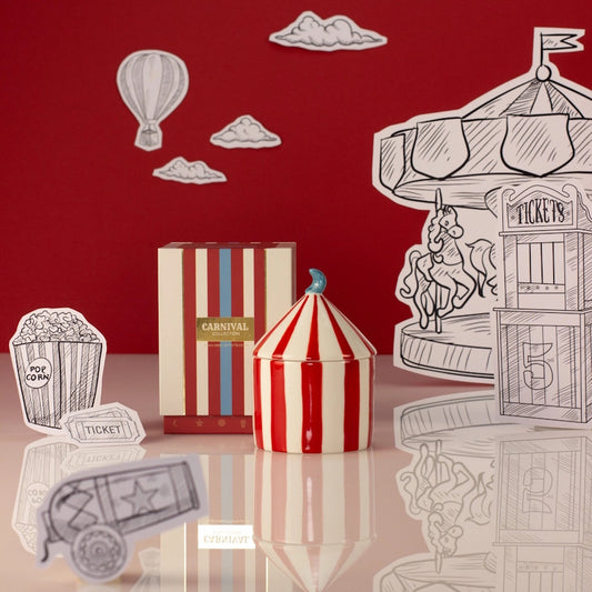 Zesty Lemons Carnival Ringmaster Red Scented Candle - Plum and Pomegranate