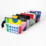 Herd Bags made from recycled plastic water bottles in various patterns and colours