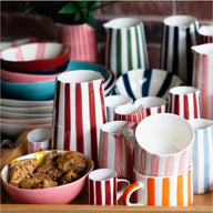 Musango Handmade Candy Stripe Pattern ceramics in various colours