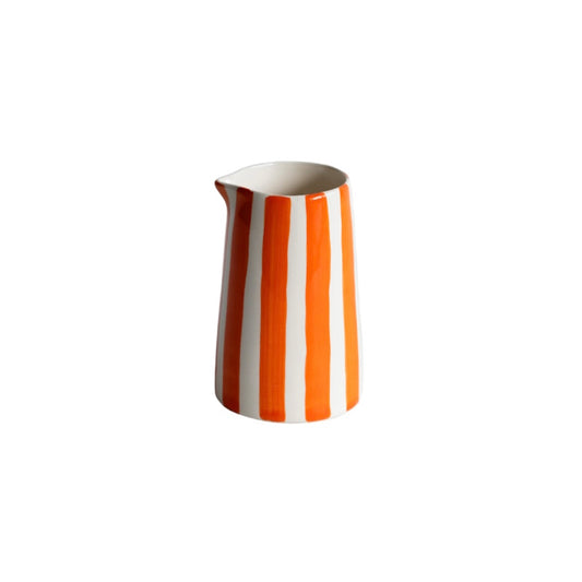 Musango Handmade - Tangerine Candy Stripe Pattern Creamer