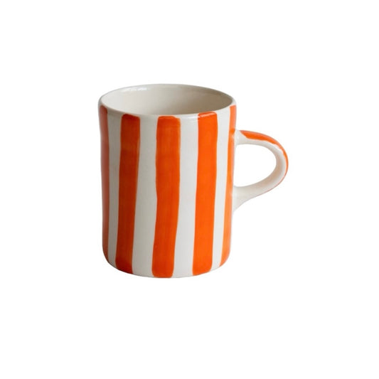 Musango Handmade - Tangerine Candy Stripe Pattern Demi Mug