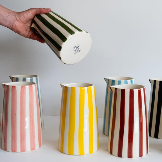 Musango Handmade Candy Stripe Pattern Large Jugs in various colours