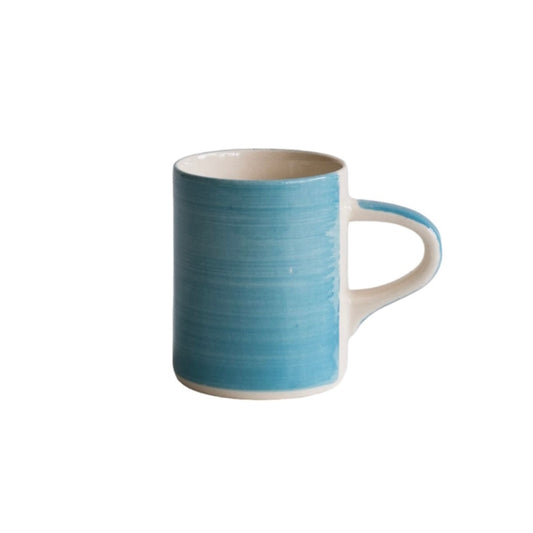 Musango Handmade Plain Wash Pattern Espresso Cup in Turquoise
