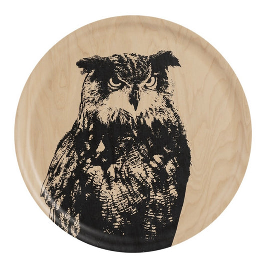 Nordic Tray - The Eagle Owl 35cm Diameter Handmade by Muurla