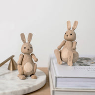 Wooden Bunny Rabbits handcrafted from Natural Oak and Ash Wood by Kristian Jakobsen for novoform