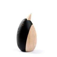 Handcrafted wooden Penguin made from black stained Ash Wood by Kristian Jakobsen for novoform