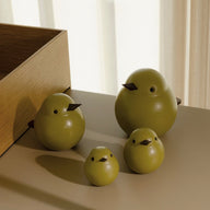 Sparrows in Moss Green Beech Wood by Kristian Jakobsen for novoform