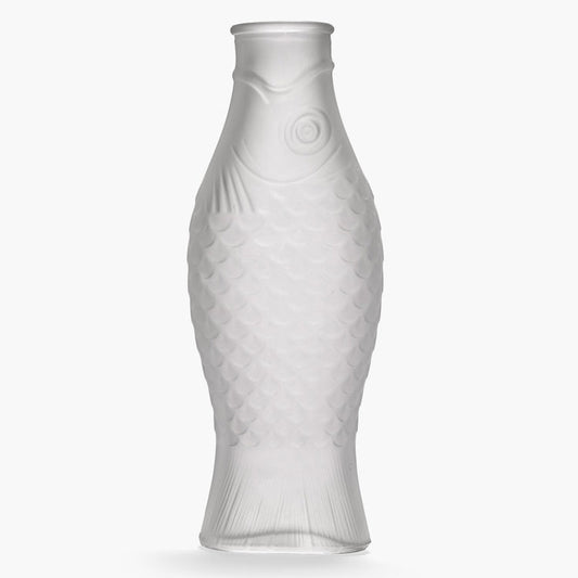 Serax Fish & Fish Glass Carafe - Frosted White 1L by Paola Navone