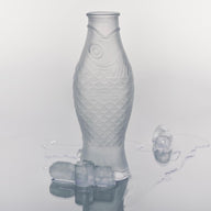 Serax Fish & Fish Glass Carafe Frosted White 1L by Paola Navone