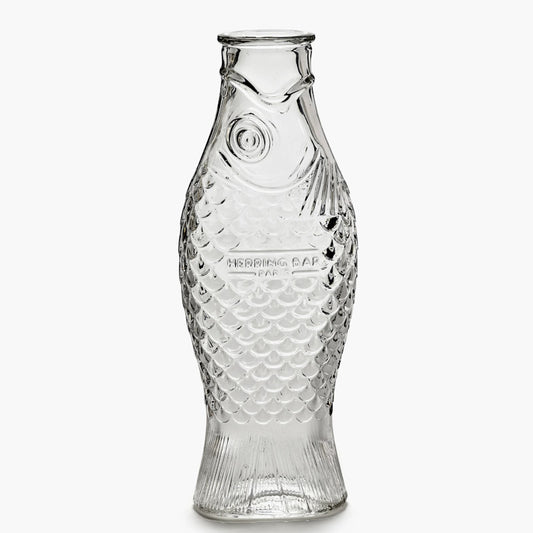 Fish and Fish clear glass carafe  by Paola Navone for Serax