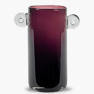 Wind and Fire Aubergine Purple Glass Vase with handles H31cm by Marie Michielssen for Serax
