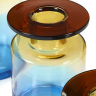 Wind and Fire Blue and Amber Glass Vase Detail by Marie Michielssen for Serax