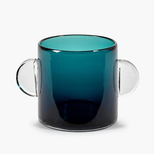 Wind & Fire Vase - Dark Blue with Handles H14cm by Marie Michielssen for Serax