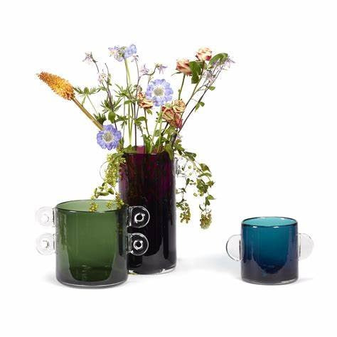 Wind and Fire Glass Vases in various colours with handles by Marie Michielssen for Serax