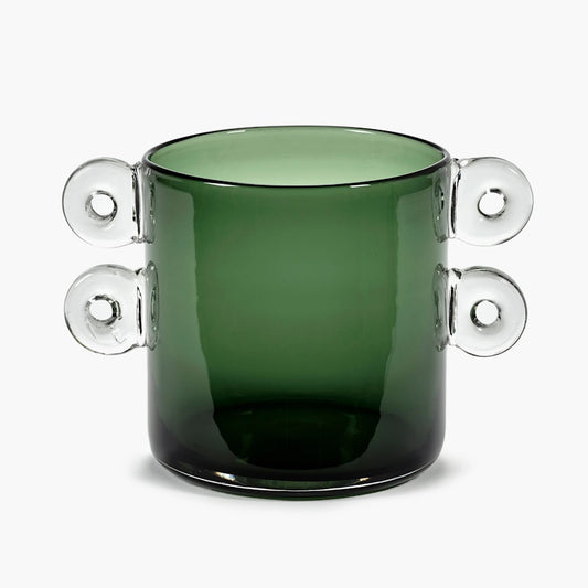 Wind & Fire Vase - Dark Green with Handles H18cm by Marie Michielssen for Serax