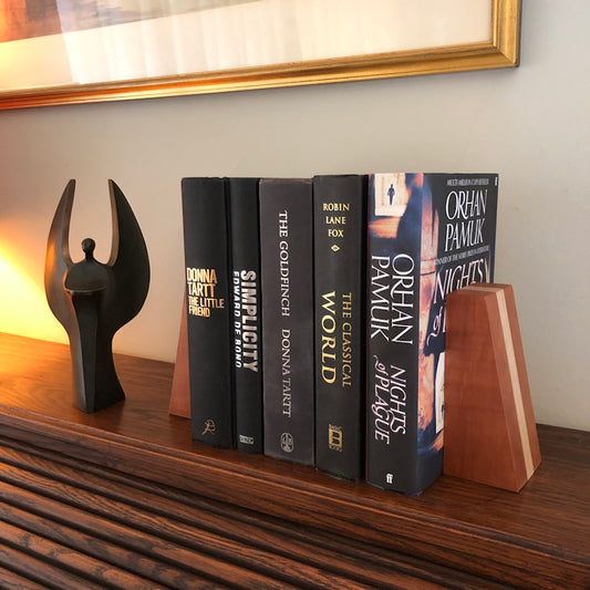 The Richard Wooden Bookends Handcrafted from steamed pear and ash by Michael Ibsen