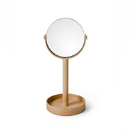 Close Up Magnifying Mirror in natural oak by Wireworks