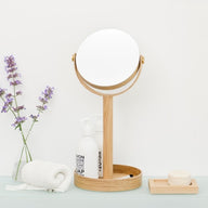 Close Up Magnifying Mirror in natural oak by Wireworks